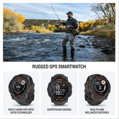 Garmin Instinct 3 50 mm Solar GPS Smartwatch Whitestone with Black/Bolt Blue Silicone Band