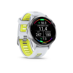 Garmin Forerunner 970 Titanium with Whitestone Case and Whitestone/Translucent Amp Yellow Band