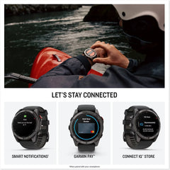 Garmin Fenix 8 Pro 51 mm AMOLED GPS Smartwatch Sapphire Carbon Gray DLC Titanium with Black/Pebble Gray Silicone Band