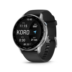 Garmin D2 Air X15 45mm Smartwatch in Silver with Black Silicone Band