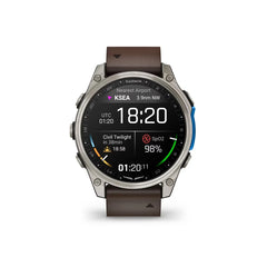 Garmin D2 Mach 2 47mm Smartwatch Titanium with Oxford Brown Leather Band