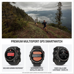 Garmin Fenix 8 Pro 51 mm AMOLED GPS Smartwatch Sapphire Carbon Gray DLC Titanium with Black/Pebble Gray Silicone Band