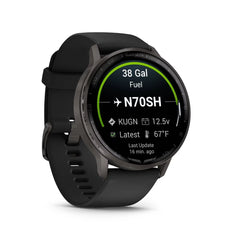 Garmin D2 Air X15 45mm Smartwatch in Slate with Black Silicone Band