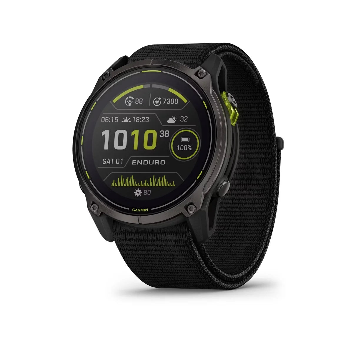 Garmin Enduro 3 51mm Solar Sapphire Carbon Gray DLC Titanium with Black UltraFit Nylon Strap