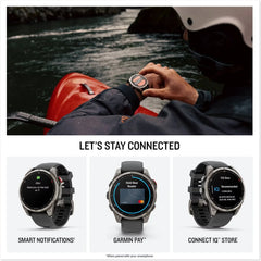 Garmin Fenix 8 Pro 47 mm AMOLED GPS Smartwatch Sapphire Titanium with Graphite/Black Silicone Band