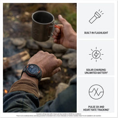 Garmin Instinct 3 50 mm Solar GPS Smartwatch Whitestone with Black/Bolt Blue Silicone Band