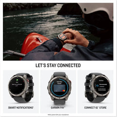 Garmin Fenix 8 Pro 51 mm AMOLED GPS Smartwatch Sapphire Titanium with Graphite/Black Silicone Band