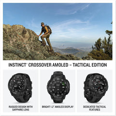 Instinct Crossover AMOLED GPS Smartwatch Tactical Edition Black