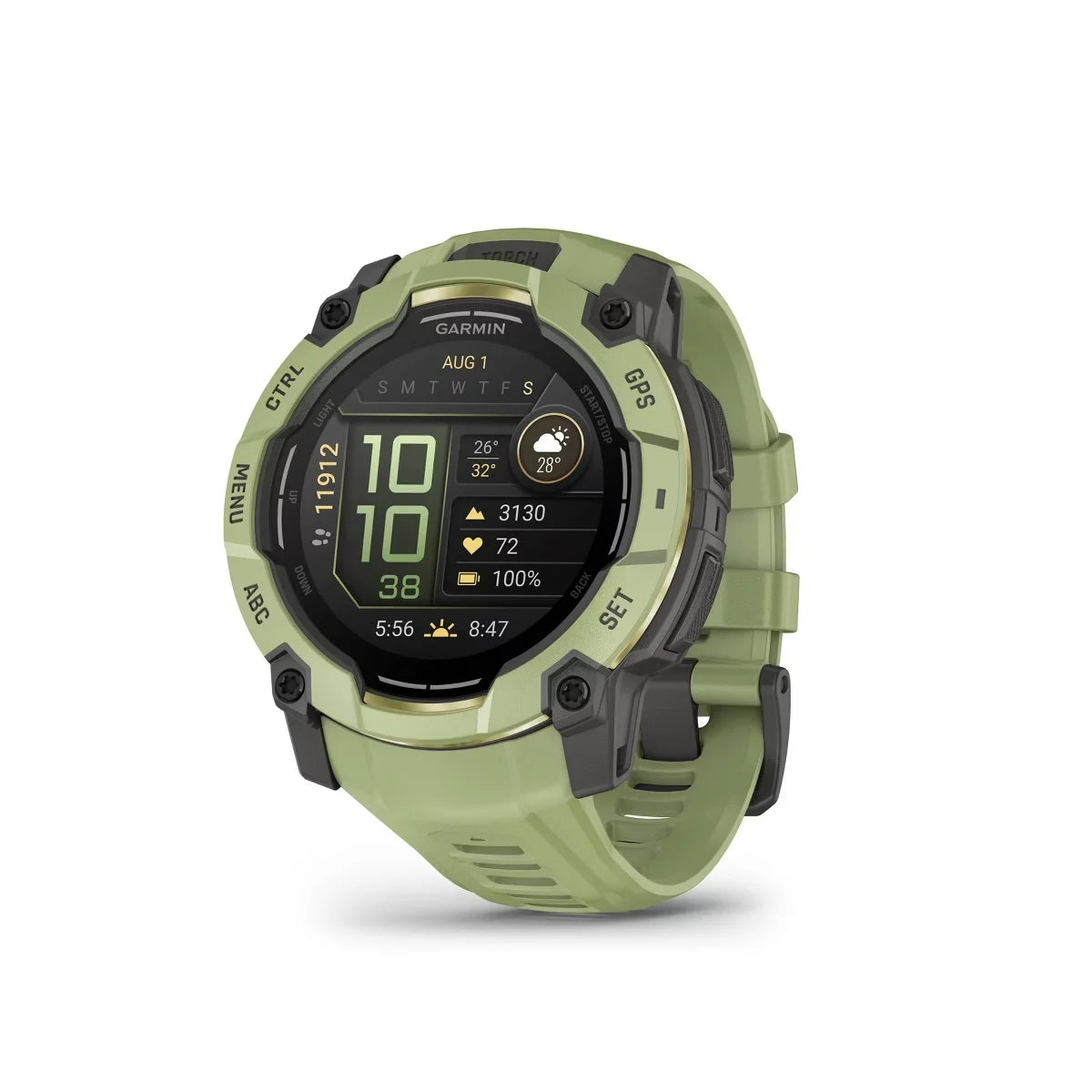 Garmin Instinct 3 50 mm AMOLED GPS Smartwatch Fern Green with Fern Green Band
